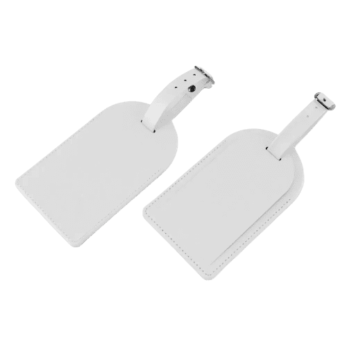 Logo printed Large Porto Recycled Luggage Tag in White from Total Merchandise