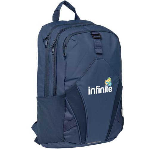 Side view of the promotional Coastal Threads Everyday Backpack from Total Merchandise