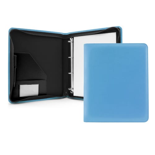 Customisable Belluno A4 Zipped Ring Binder in Sky Blue from Total Merchandise