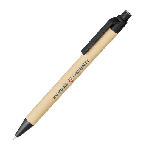Logo branded Berk Recycled Carton and Corn Plastic Ballpoint Pen in Black from Total Merchandise