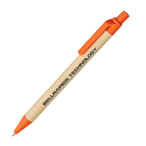 Logo Printed Berk Recycled Carton and Corn Plastic Ballpoint Pen from Total Merchandise