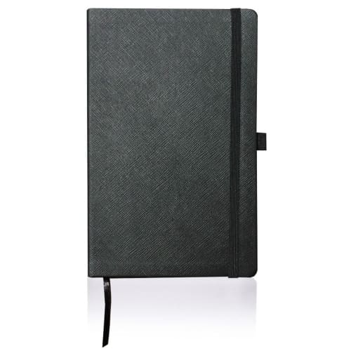 Custom printed Eco Friendly Ruled Ortisei Appeel Notebooks in Black from Total Merchandise