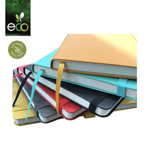 An image of the Eco Friendly Ruled Ortisei Appeel Notebooks in a range of colours