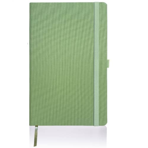 Logo printed Oceano Recycled Bottle Notebook with a design from Total Merchandise - Green