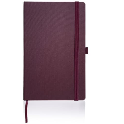 Logo branded Oceano Recycled Bottle Notebook with a design from Total Merchandise - Bordeaux