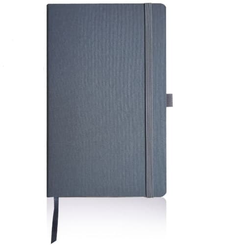 Printed Oceano Recycled Bottle Notebook with a promotional design from Total Merchandise - Grey