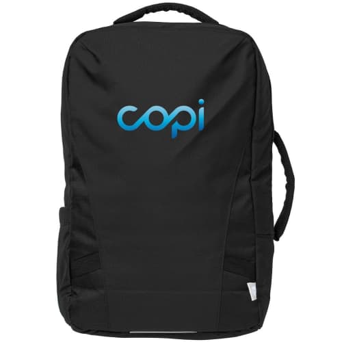 Logo Branded Coastal Threads Commuter Backpack with a printed design from Total Merchandise - Black