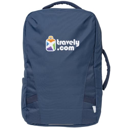 Custom printed Coastal Threads Commuter Backpack with a design from Total Merchandise - Navy Blue