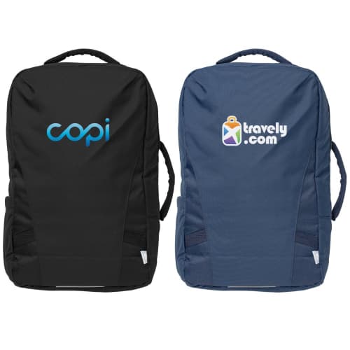 Both of the available colours of the backpacks from Total Merchandise