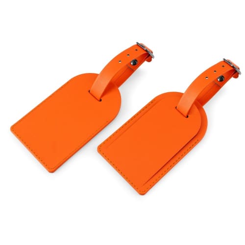 Custom printed Porto Recycled Small Luggage Tag in Orange from Total Merchandise