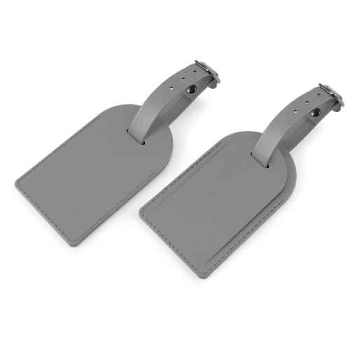 Customisable Porto Recycled Small Luggage Tag in Grey from Total Merchandise
