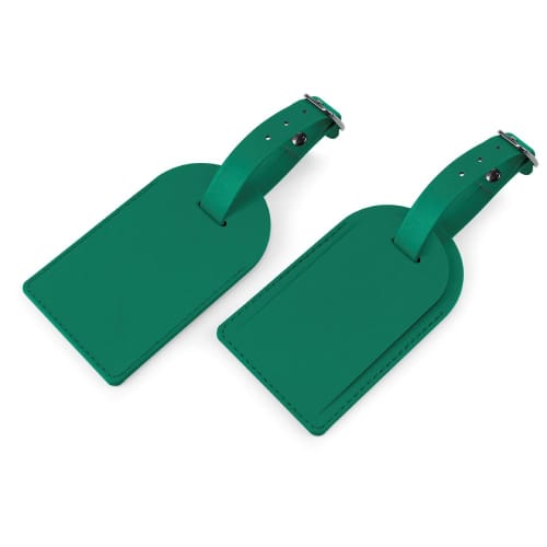 Promotional Porto Recycled Small Luggage Tag in Pine Green from Total Merchandise