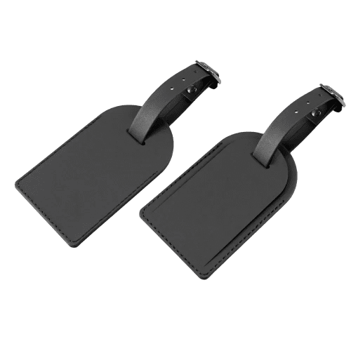 Logo branded Porto Recycled Small Luggage Tag in Black from Total Merchandise