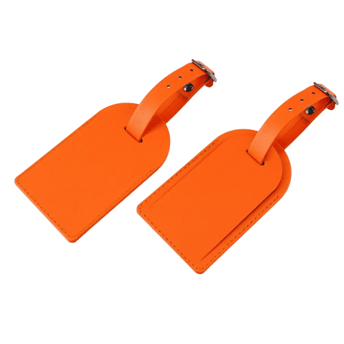 Custom printed Porto Recycled Small Luggage Tag in Orange from Total Merchandise