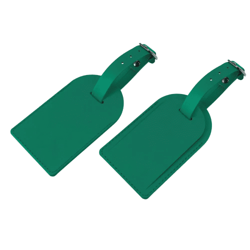 Promotional Porto Recycled Small Luggage Tag in Pine Green from Total Merchandise