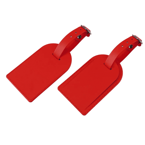 Custom branded Porto Recycled Small Luggage Tag in Red from Total Merchandise