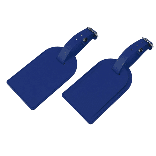 Logo branded Porto Recycled Small Luggage Tag in Royal Blue from Total Merchandise