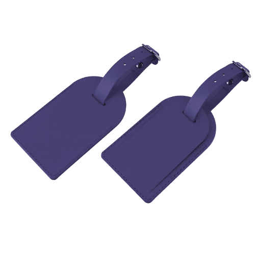 Promotional Porto Recycled Small Luggage Tag in Violet Blue from Total Merchandise