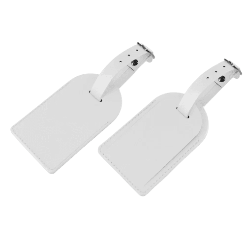 Custom printed Porto Recycled Small Luggage Tag in white from Total Merchandise