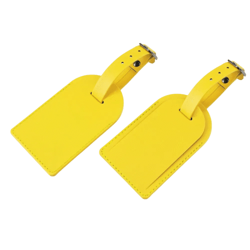 Custom branded Porto Recycled Small Luggage Tag in Yellow from Total Merchandise