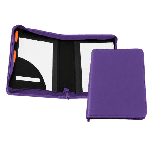 A5 Coloured Como Recycled Zipped Folder in Purple