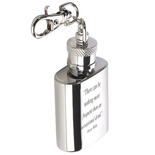 Custom Engraved Stainless Steel 1oz Flask Keyrings with Engraved Design from Total Merchandise