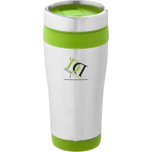 Custom branded Elwood Insulated Tumbler in Lime Green/Silver from Total Merchandise