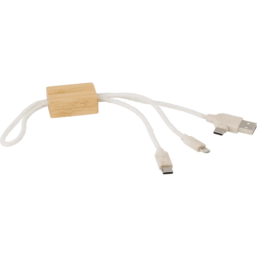 Logo printed Bamboo USB Chargers with a design from Total Merchandise