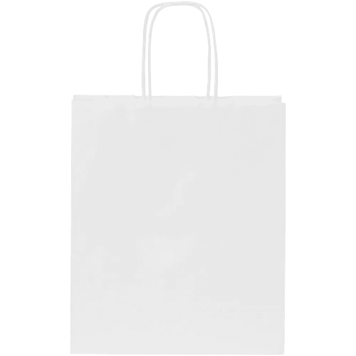 Customisable Small White Kraft Paper Bag with Twisted Handles from Total Merchandise