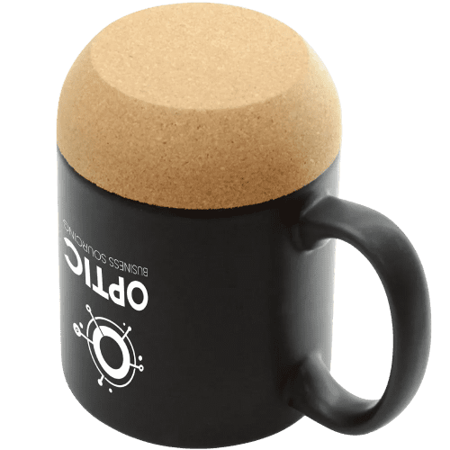 Promotional 400ml Humber Ceramic and Cork Travel Mug with a design from Total Merchandise