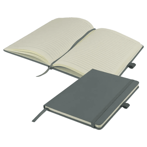 Logo Branded A5 Watson Notebook with Soft PU Finish in Grey from Total Merchandise