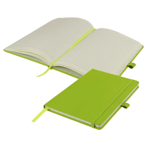 Customisable A5 Watson Notebook with Soft PU Finish in Lime from Total Merchandise