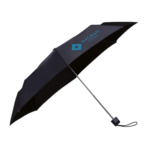 Custom branded Falconetti Telescopic Umbrella in Black printed with your logo from Total Merchandise