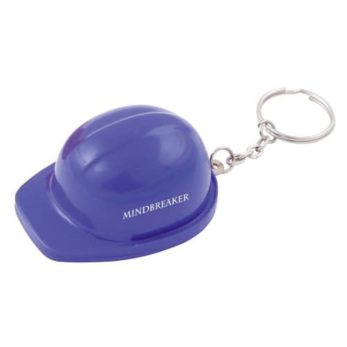 Branded Hard Hat Bottle Opener Keyring in Blue with a design from Total Merchandise
