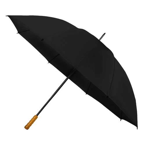 Personalisable Economy Golf Umbrella in Black printed with your logo from Total Merchandise