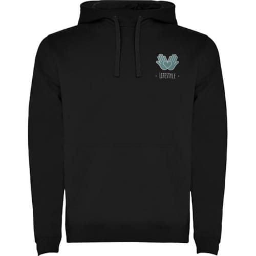 Logo Branded Roly Urban Men's Hoodie in Black from Total Merchandise