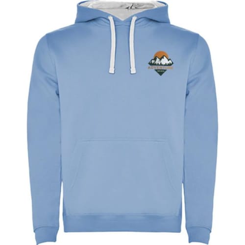 Branded Roly Urban Men's Hoodie in Sky Blue/White from Total Merchandise