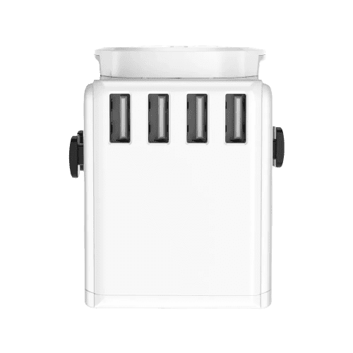 Custom Branded Voyager 5 Port Travel Adaptor in White from Total Merchandise
