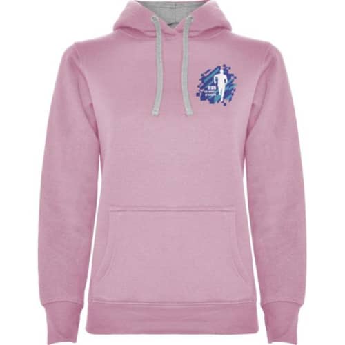 Custom printed Roly Urban Women's Hoodie in Light Pink/Grey Marl from Total Merchandise