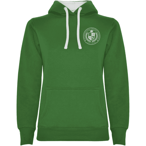 Custom printed Roly Urban Women's Hoodie in Kelly Green/White from Total Merchandise