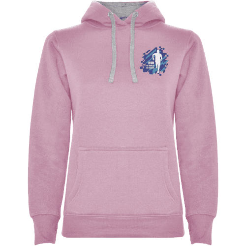 Custom printed Roly Urban Women's Hoodie in Light Pink/Grey Marl from Total Merchandise