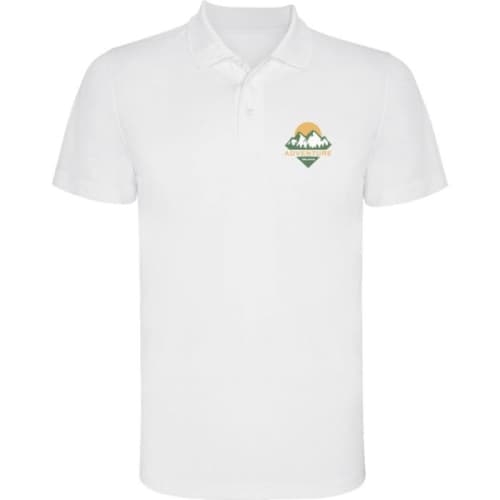 Custom branded Roly Monzha Short Sleeve Men's Sports Polo in White from Total Merchandise