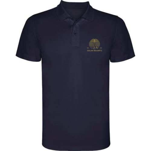 Branded Roly Monzha Short Sleeve Men's Sports Polo in Navy Blue from Total Merchandise