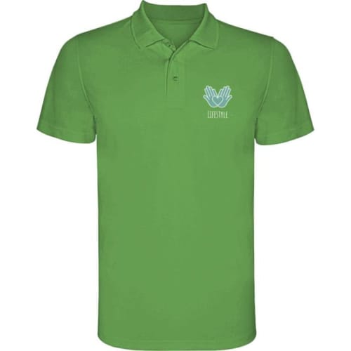 Branded Roly Monzha Short Sleeve Men's Sports Polo in Fern Green from Total Merchandise