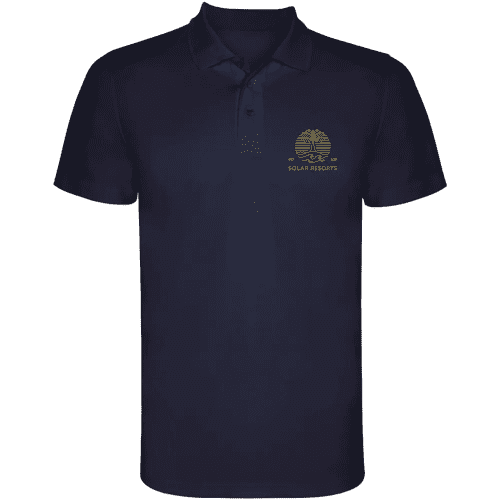 Branded Roly Monzha Short Sleeve Men's Sports Polo in Navy Blue from Total Merchandise