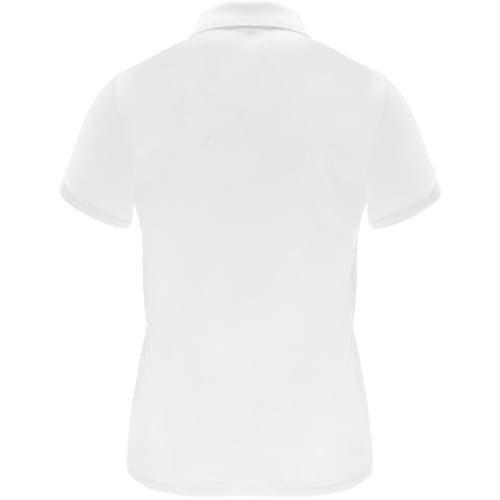 Logo Branded Roly Monzha Short Sleeve Women's Sports Polo in White from Total Merchandise - back