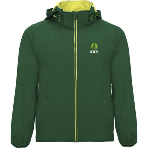 Custom Branded roly Siberia Unisex Softshell Jacket with a design from Total Merchandise - Green