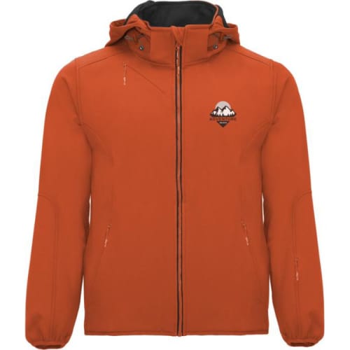 Branded Roly Siberia Unisex Softshell Jacket with a design from Total Merchandise - Orange