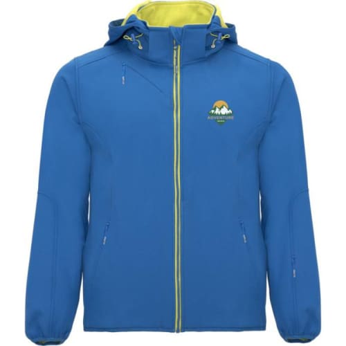 Custom printed Roly Siberia Unisex Softshell Jacket with a design from Total Merchandise - Royal Blue