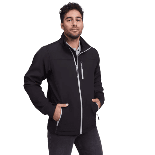 Branded Roly Antartida Men's Softshell Jacket on a man from Total Merchandise